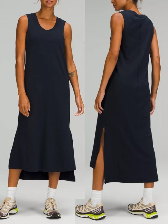 lululemon athletica Dresses & Skirts - Lululemon All Yours Midi Tank Dress Black 6 Vitasea Athleisure Minimalist $98
